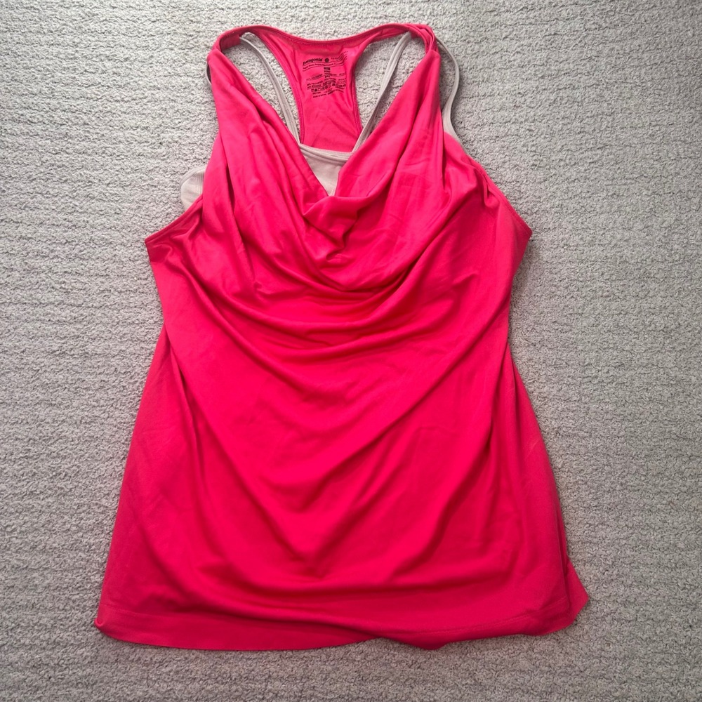 Patagonia Tank Cowl Neck Pink Medium Athletic Yoga Outdoor Sporty